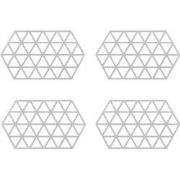 Krumble Siliconen pannenonderzetter Hexagon lang - Grijs - Set van 4