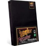 Superieur Hoeslaken - 90x210/220 cm - Zwart - 100% katoen