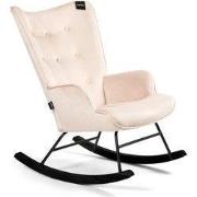 Aemely® Schommelstoel 'Steerne' - Beige Velvet, Zwart Hout