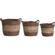 Light & Living - Mand KILKEE - Ø40x40cm - Bruin - Set van 3