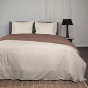 Superieur Dekbedovertrek Twin Face – Creme / Taupe - 100% Katoen - 140...