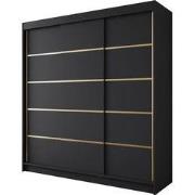 Meubella - Kledingkast Eagle - Zwart - 200 cm