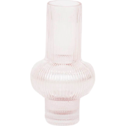Vase - Art Deco - Ribble - Glass - Pink - 13,5x25cm