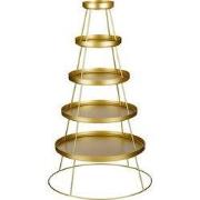 Mica Decorations Plantenstandaard Tiered - 60x60x121 cm - Ijzer - Goud