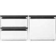 Tasty+ Voorraadbussen stapelbaar 1,5 + 1,5 + 3,5 liter - Dark Grey