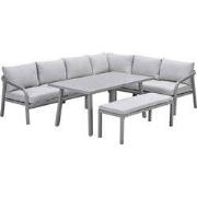 Lounge-diningset Monti - taupe - 7-persoons - aluminium