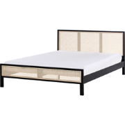 SALERNAS - Tweepersoonsbed - Zwart - 160 x 200 cm - Dennenhout