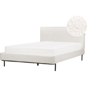 CORIO - Tweepersoonsbed - Gebroken wit - 140 x 200 cm - Bouclé