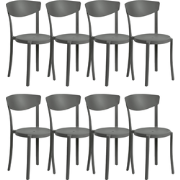 VIESTE  - Tuinstoel set van 8 - Donkergrijs