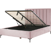 SEZANNE  - Bed met opbergruimte - Roze - 160 x 200 cm - Fluweel