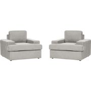 ALLA - Fauteuil set van 2 - Lichtgrijs - Polyester