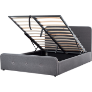 RENNES  - Bed met opbergruimte - Donkergrijs - 140x200 cm - Polyester