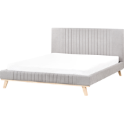 TALENCE  - Tweepersoonsbed - Lichtgrijs - 160 x 200 cm - Chenille
