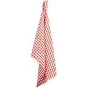 Clayre & Eef Theedoek  50x70 cm Rood Wit Katoen Ruit Keukenhanddoek
