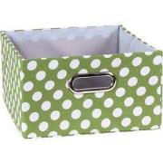 Lade met groene stof en witte stippen