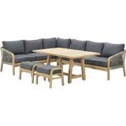 Santos lounge-diningset-5-dlg-links-acacia white wash-dgrijs-mgrey