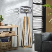 Vloerlamp 1-Lichts - Metaal - Houten Frame - Lamp Twist