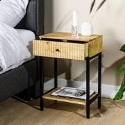 Nachtkastje Mangohout - 28x41x60cm - 1 Lade - Kast Javi