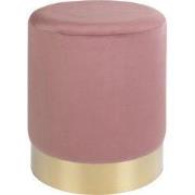 House Nordic Poef Gamby Velvet Roze Ø34x43cm
