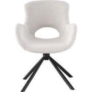 House Nordic Eetkamerstoel Amorim Bouclé Off-White Draaibaar - Set van...