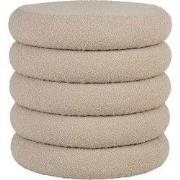 Poef Grijs - Ø44x44cm - Ronde Poef - Poef Brooklyn