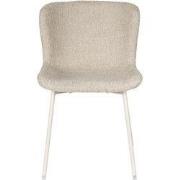 Eetkamerstoel Stof/Textiel - Off White - Zitdiepte 48cm