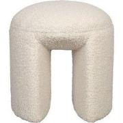 Poef Polyester Wit - Zithoogte 46cm - 42x42x46cm - Noxx