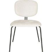 Eetkamerstoel Off White Stof - Zithoogte 47cm - 59x50x78cm - Bouton - ...