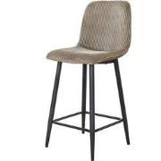 Barstoel - Zand Ribstof - Zithoogte 67cm - Rib Rock - Set van 2