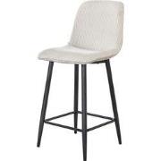Barstoel - Crème Ribstof - Zithoogte 67cm - Rib Rock - Set van 2