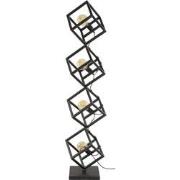 Vloerlamp Metaal Zwart - LED - 4-Lichts - 35x35x150cm - Kubus