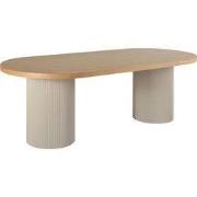 Eettafel Zand/Naturel - Deens Ovaal - 220x100x75cm - Solva