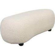 Hocker Stof Wit - Zitdiepte 46cm - 120x46x41cm - Noxx