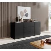 Meubella - Dressoir Asilento - Mat zwart - 140 cm