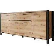Meubella - Dressoir Acapulco - Eiken - Zwart - 213 cm
