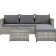 SABBIA  - Loungeset 5-zits hoek rechts - Lichtgrijs - PE rotan