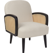 DVENBERG - Fauteuil - Lichtbeige/Zwart - Stof