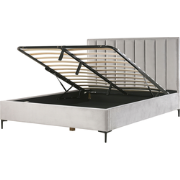 SEZANNE  - Bed met opbergruimte - Lichtgrijs - 180 x 200 cm - Fluweel