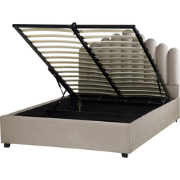 VINCENNES - Bed met opbergruimte - Taupe - 140 x 200 cm - Fluweel