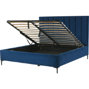 SEZANNE  - Bed met opbergruimte - Marineblauw - 180 x 200 cm - Fluweel