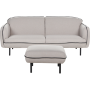 TONSBERG - Driezitsbank met ottomaan - Lichtgrijs - Polyester