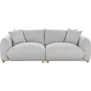 LUVOS - Driezitsbank - Lichtgrijs - Polyester