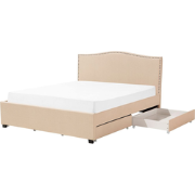 MONTPELLIER  - Bed met opbergruimte - Beige - 160 x 200 cm - Polyester