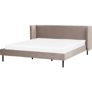 ARETTE  - Tweepersoonsbed - Taupe - 180 x 200 cm - Fluweel