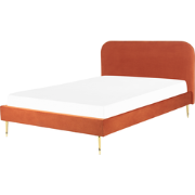 FLAYAT  - Tweepersoonsbed - Oranje - 160 x 200 cm - Fluweel
