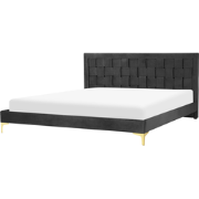 LIMOUX  - Tweepersoonsbed - Zwart - 180 x 200 cm - Fluweel