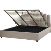 VINCENNES  - Tweepersoonsbed - Taupe - 180 x 200 cm - Fluweel