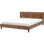 FITOU  - Tweepersoonsbed - Bruin - 180 x 200 cm - Kunstleer