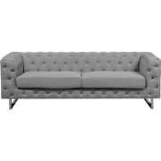 VISSLAND - Chesterfield bank 2-zits - Lichtgrijs - Polyester