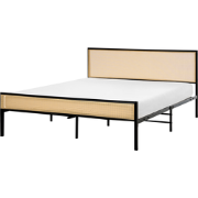 AVANTON  - Tweepersoonsbed - Zwart - 160 x 200 cm - PE rotan